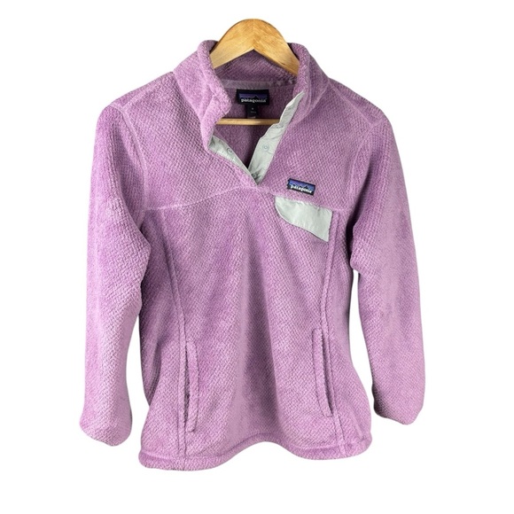 Patagonia Purple textured fleece Stand-Up Collar Fleece - Picture 1 of 4